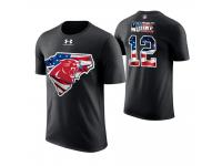 Men Carolina Panthers D. J. Moore #12 Stars and Stripes 2018 Independence Day American Flag T-Shirt