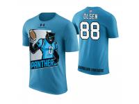 Men Carolina Panthers Greg Olsen #88 Blue Cartoon And Comic Artistic Painting T-Shirt