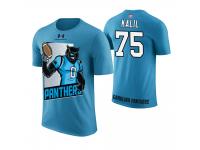 Men Carolina Panthers Matt Kalil #75 Blue Cartoon And Comic Artistic Painting T-Shirt