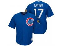 Men Chicago Cubs #17 Kris Bryant 2017 Spring Training Cactus League Patch Royal Cool Base Jersey