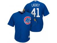 Men Chicago Cubs #41 John Lackey 2017 Spring Training Cactus League Patch Royal Cool Base Jersey