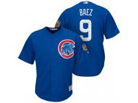 Men Chicago Cubs #9 Javier Baez 2017 Spring Training Cactus League Patch Royal Cool Base Jersey