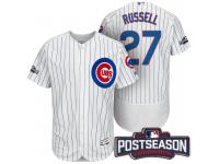 Men Chicago Cubs Addison Russell #27 NL Central Champions White 2016 Postseason Patch Flex Base Jersey