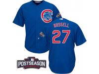 Men Chicago Cubs Addison Russell #27 NL Central Division Champions Royal 2016 Postseason Patch Cool Base Jersey