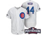 Men Chicago Cubs Anthony Rizzo #44 NL Central Champions White 2016 Postseason Patch Flex Base Jersey