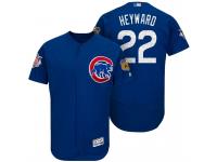 Men Chicago Cubs Jason Heyward #22 Royal 2017 Spring Training Cactus League Patch Authentic Collection Flex Base Jersey