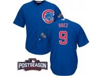 Men Chicago Cubs Javier Baez #9 NL Central Division Champions Royal 2016 Postseason Patch Cool Base Jersey