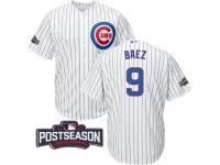 Men Chicago Cubs Javier Baez #9 NL Central Division Champions White 2016 Postseason Patch Cool Base Jersey