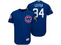 Men Chicago Cubs Jon Lester #34 Royal 2017 Spring Training Cactus League Patch Authentic Collection Flex Base Jersey