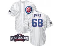 Men Chicago Cubs Jorge Soler #68 NL Central Division Champions White 2016 Postseason Patch Cool Base Jersey