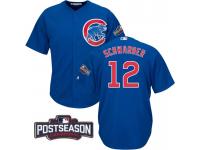 Men Chicago Cubs Kyle Schwarber #12 NL Central Division Champions Royal 2016 Postseason Patch Cool Base Jersey