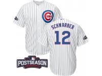 Men Chicago Cubs Kyle Schwarber #12 NL Central Division Champions White 2016 Postseason Patch Cool Base Jersey