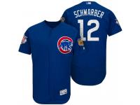 Men Chicago Cubs Kyle Schwarber #12 Royal 2017 Spring Training Cactus League Patch Authentic Collection Flex Base Jersey