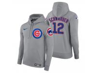 Men Chicago Cubs Kyle Schwarber Nike Gray Road Hoodie