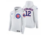 Men Chicago Cubs Kyle Schwarber Nike White Home Hoodie