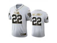 Men Christian McCaffrey Panthers White 100th Season Golden Edition Jersey