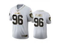 Men Clelin Ferrell Raiders White 100th Season Golden Edition Jersey