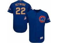 Men Cubs 22 Jason Heyward Blue Flexbase Authentic 2017 Gold Program Stitched MLB Jerseys