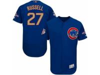 Men Cubs 27 Addison Russell Blue Flexbase Authentic 2017 Gold Program Stitched MLB Jerseys