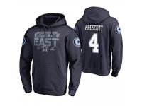 Men Dallas Cowboys #4 Dak Prescott Navy 2018 NFC East Division Champions Pullover Hoodie