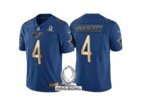 Men Dallas Cowboys #4 Dak Prescott NFC 2017 Pro Bowl Blue Gold Limited Jersey