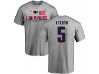 Men Danny Etling Heather Gray Nike NFL New England Patriots T-Shirt 2017 AFC Champions V-Neck #5