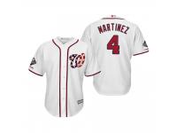 Men Dave Martinez Washington Nationals White 2019 World Series Champions Cool Base Alternate Jersey