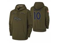 Men Denver Broncos #10 Emmanuel Sanders Olive 2018 Salute to Service Pullover Hoodie