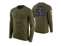 Men Denver Broncos #55 Bradley Chubb 2018 Salute to Service Long Sleeve Olive T-Shirt