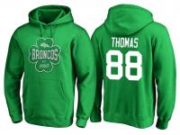 Men Denver Broncos Demaryius Thomas #88 Kelly Green St. Patrick Day Emerald Isle Pullover Hoodie