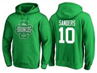 Men Denver Broncos Emmanuel Sanders #10 Kelly Green St. Patrick Day Emerald Isle Pullover Hoodie