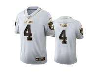 Men Derek Carr Raiders White 100th Season Golden Edition Jersey