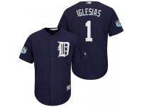 Men Detroit Tigers #1 Jose Iglesias 2017 Spring Training Grapefruit League Patch Navy Cool Base Jersey