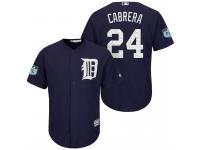 Men Detroit Tigers #24 Miguel Cabrera 2017 Spring Training Grapefruit League Patch Navy Cool Base Jersey