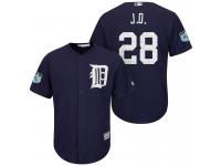 Men Detroit Tigers #28 J.D. Martinez 2017 Spring Training Grapefruit League Patch Navy Cool Base Jersey