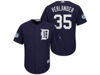 Men Detroit Tigers #35 Justin Verlander 2017 Spring Training Grapefruit League Patch Navy Cool Base Jersey