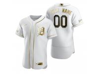 Men Detroit Tigers Custom Nike White Golden Edition Jersey