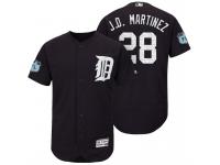 Men Detroit Tigers J.D. Martinez #28 Navy 2017 Spring Training Grapefruit League Patch Authentic Collection Flex Base Jersey