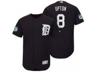 Men Detroit Tigers Justin Upton #8 Navy 2017 Spring Training Grapefruit League Patch Authentic Collection Flex Base Jersey