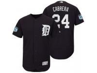 Men Detroit Tigers Miguel Cabrera #24 Navy 2017 Spring Training Grapefruit League Patch Authentic Collection Flex Base Jersey