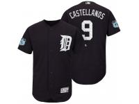 Men Detroit Tigers Nick Castellanos #9 Navy 2017 Spring Training Grapefruit League Patch Authentic Collection Flex Base Jersey