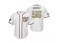 Men Fernando Rodney Washington Nationals White 2019 Gold Program World Series Champions Cool Base Jersey