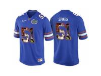 Men Florida Gators #51 Brandon Spikes Blue With Portrait Print College Football Jersey