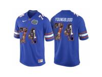 Men Florida Gators #74 Jack Youngblood Blue With Portrait Print College Football Jersey