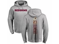 Men Football Washington Redskins #23 Quinton Dunbar Ash Backer Pullover Hoodie