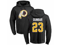 Men Football Washington Redskins #23 Quinton Dunbar Black Name & Number Logo Pullover Hoodie
