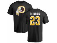 Men Football Washington Redskins #23 Quinton Dunbar Black Name & Number Logo T-Shirt