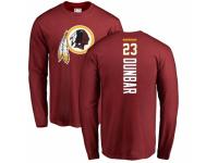 Men Football Washington Redskins #23 Quinton Dunbar Maroon Backer Long Sleeve T-Shirt