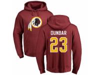 Men Football Washington Redskins #23 Quinton Dunbar Maroon Name & Number Logo Pullover Hoodie