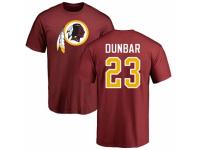 Men Football Washington Redskins #23 Quinton Dunbar Maroon Name & Number Logo T-Shirt